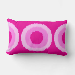 Almofada Lombar Círculos modernos de batik tribal - rosa fúcsia