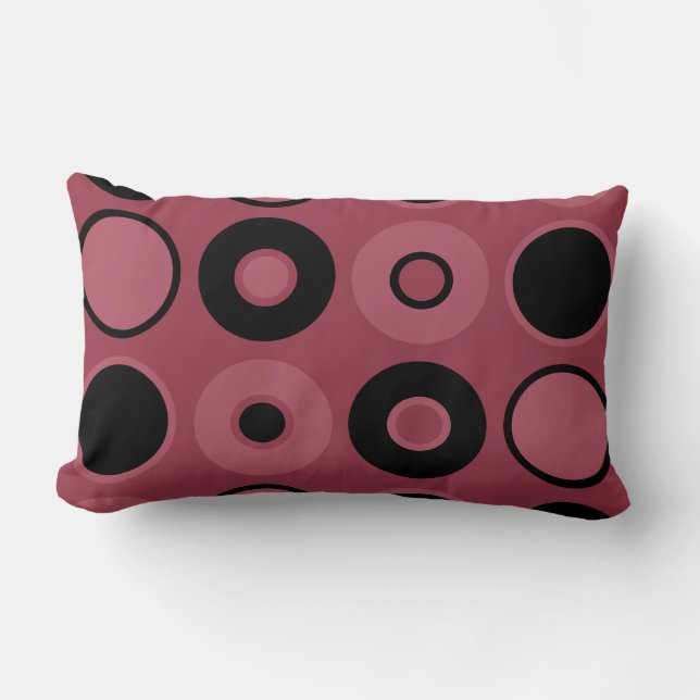 Almofada Lombar Círculos Rosa e Preto (Frente)