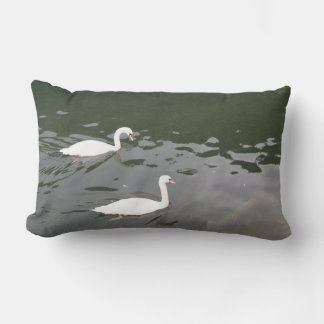 Almofada Lombar Cisnes Brancos na Água - Fotografia da Natureza Lo