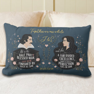 Almofada Lombar Citação de Monograma Imaginário Elegante