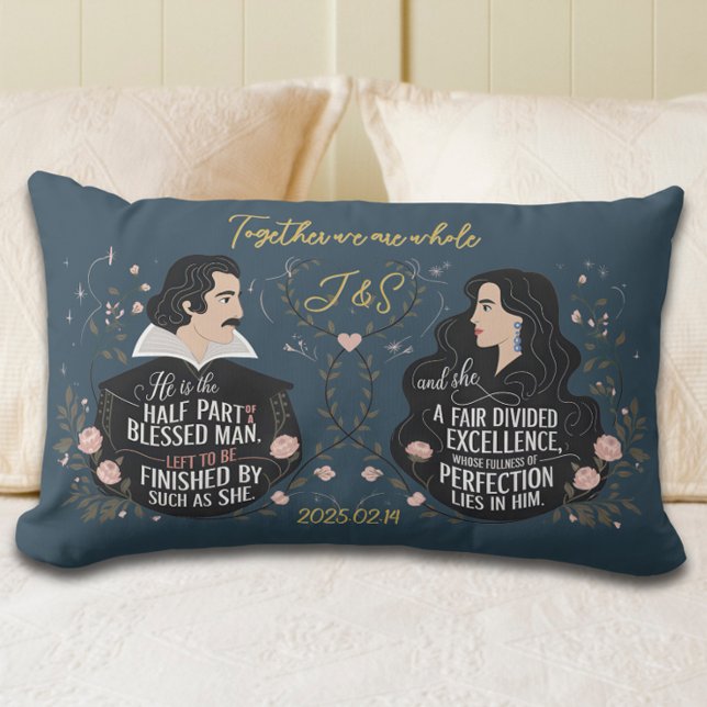 Almofada Lombar Citação de Monograma Imaginário Elegante (Criador carregado)