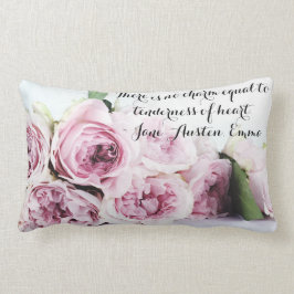 Almofada Lombar Citação do Livro Emma de Jane Austen Rosa Floral R