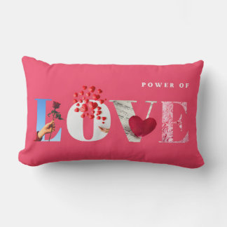 Almofada Lombar Citação do Poder do Amor Romântico Rosa Quente Ani
