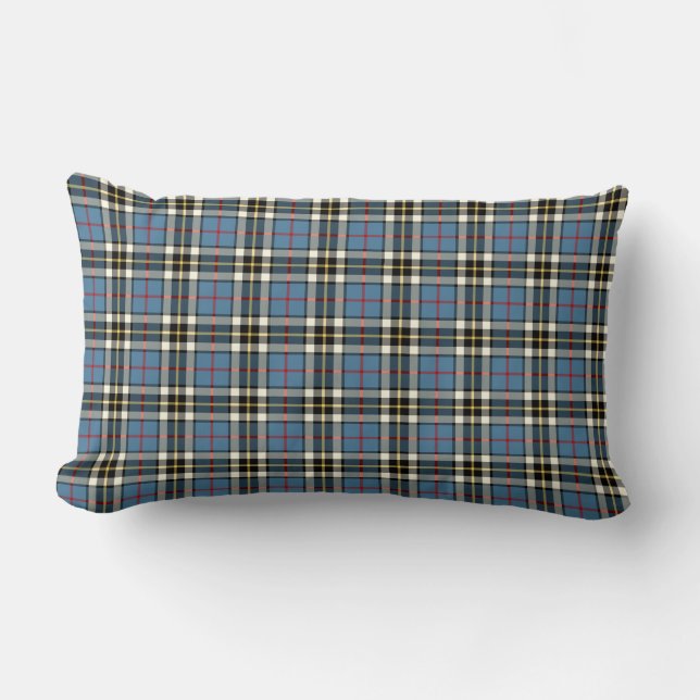 Almofada Lombar Clan Thompson Light Blue e Black Tartan (Frente)