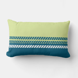 Almofada Lombar Classic Teal and Lime with Stripes 