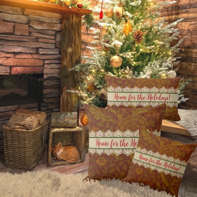 Almofada Lombar Clássico Nostálgico William Morris Pattern Holiday (How cute for your country home! Makes a great gift also. 3 sizes available.)