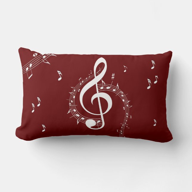 Almofada Lombar Climactic G Clef Music Red (Frente)