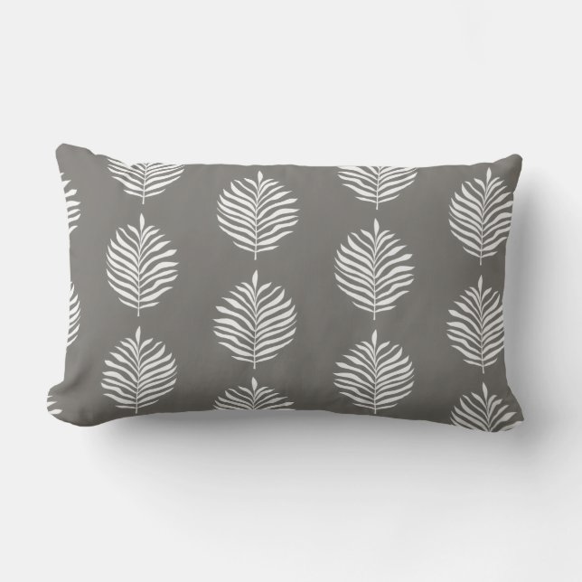Almofada Lombar Coastal Palm Leaf Pattern Foghorn Throw Pillow (Frente)