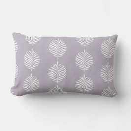 Almofada Lombar Coastal Palm Leaf Pattern Misty Lilac Throw Pillow