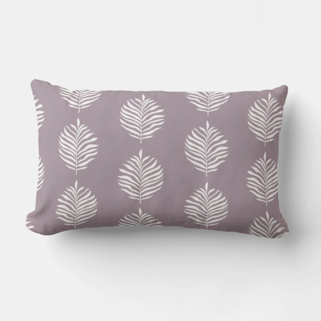 Almofada Lombar Coastal Palm Leaf Pattern Sea Fog (Frente)