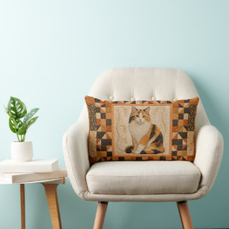 Almofada Lombar Cobertura de Gato Calico Laranja