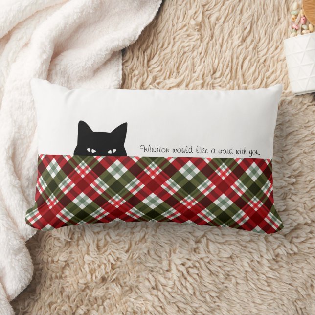 Almofada Lombar Cobertura Xadrez Royal Stewart Gata Furtiva  (Cobertor)