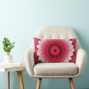 Almofada Lombar Cobrir Floral Elegante - Vermelho, Rosa e