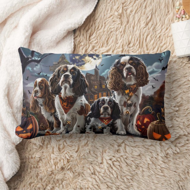 Almofada Lombar Cocker Spaniel Halloween Assustador (Cobertor)