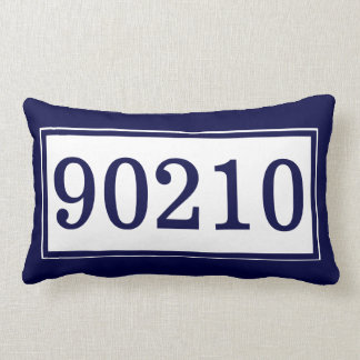Almofada Lombar Código postal personalizado - azul escuro e branco