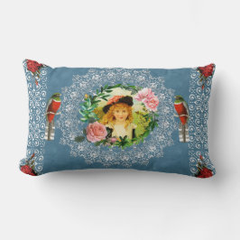 Almofada Lombar Colagem da safra Retro com rendas e flores