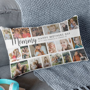 Almofada Lombar Colagem de Fotografias da Mamãe 18 Personalizada