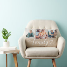 Colagem de Fotos 3 Coração com Letra Família Bege