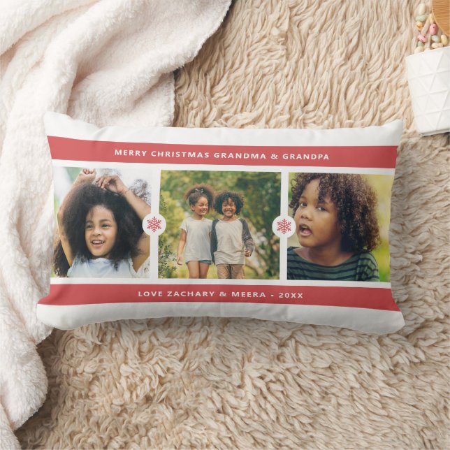Almofada Lombar Colagem de Fotos de Avós de Natal (Cobertor)