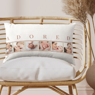 Almofada Lombar Colagem de Fotos para Bebês Elegante Clay e Natur