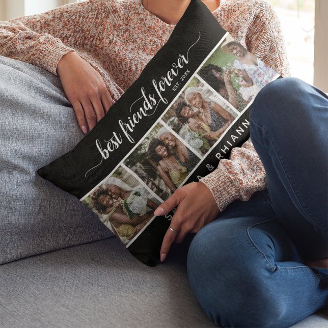 Almofada Lombar Colagem de Fotos para Melhores Amigos da Caligrafi (Criador carregado)