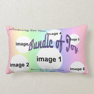 Almofada Lombar Colagem Personalizada De Fotos Do Pastel Rainbow B