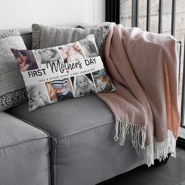 Almofada Lombar Colagem Simples de Imagens do Primeiro Dia de as m (Criador carregado)