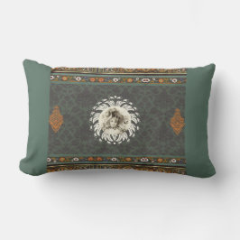 Almofada Lombar Colagem Vintage Retro com rendas e flores