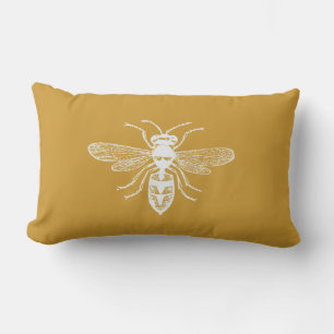 Almofada Lombar Colar Inspirational Abelha Feliz em Ouro Amarelo