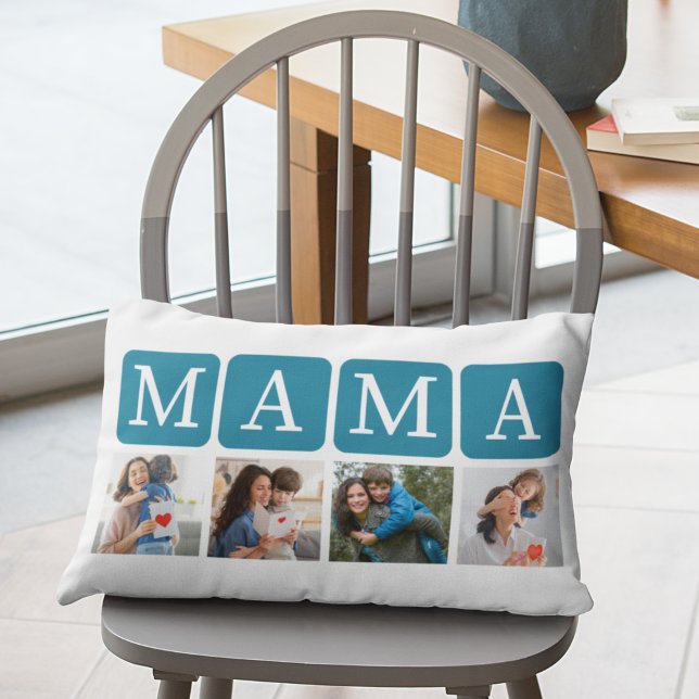Almofada Lombar Collage of Photos of children, Gift for Mom (Criador carregado)