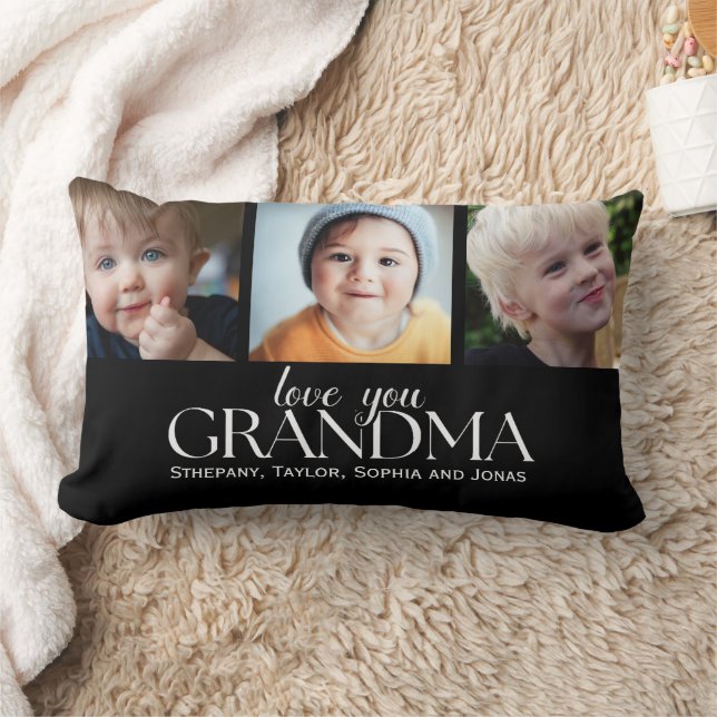 Almofada Lombar Collage Photos for Grandma Love you (Cobertor)