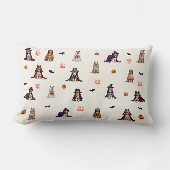 Almofada Lombar Collie Halloween (Frente)
