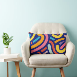 Almofada Lombar Colorful Abstract Lines Pillow