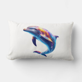 Almofada Lombar Colorful Dolphin Cute Arts