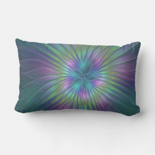 Almofada Lombar Colorida Shiny Fantasy Flor Abstrato Arte Fractal