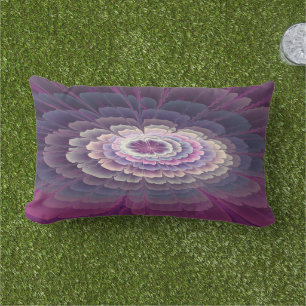 Almofada Lombar Colorido Floral Abstrato Arte Fractal Rosa Marcant