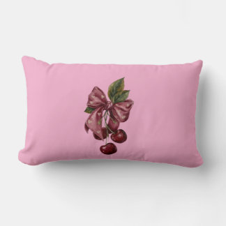 Almofada Lombar com Laço Rosa e Cereja Coquette