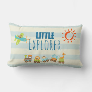 Almofada Lombar Comboio de Brinquedos e avião em Strips