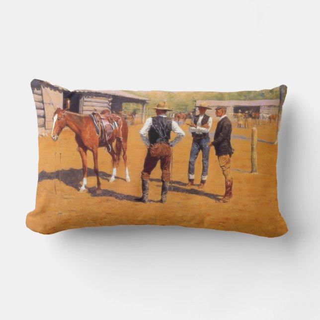 Almofada Lombar Comprando Cavalos Polo no Oeste Americano (Frente)