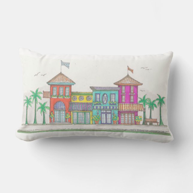 Almofada Lombar Compras tropicais no Travesseiro exterior (Frente)