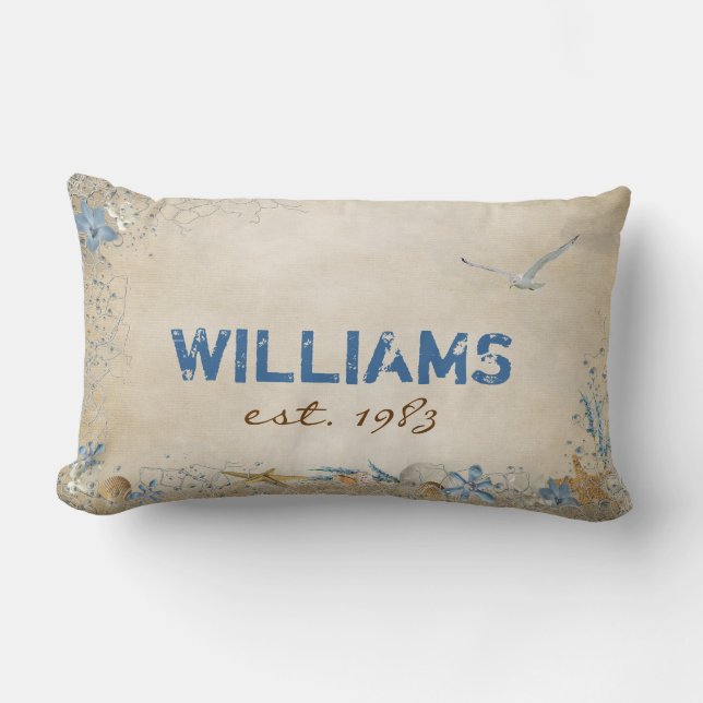 Almofada Lombar Conchas e Starfish (Frente)