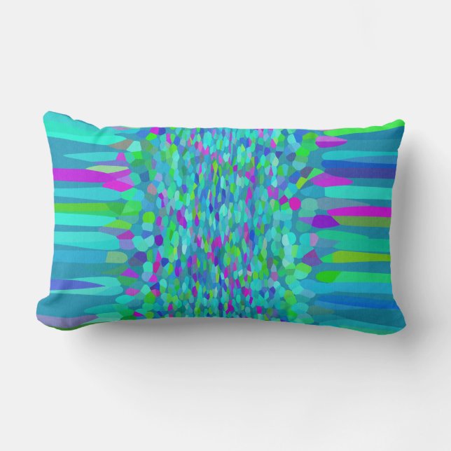 Almofada Lombar Confetti Blues Fringe (Frente)