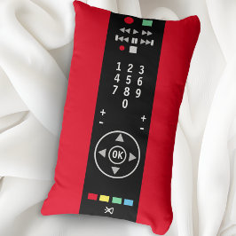 Almofada Lombar Controle Remoto de TV Vermelho e Preto Engraçado e