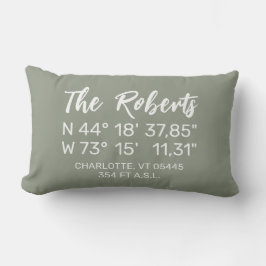 Almofada Lombar Coordenadas de GPS de Tipografia Minimalista Moder