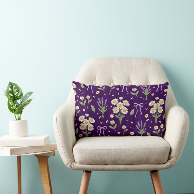 Almofada Lombar Coquette Daisy e Lavanda  (Cadeira)