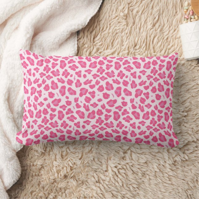 Almofada Lombar Cor-de-rosa na moda na impressão rosa-leopardo (Cobertor)