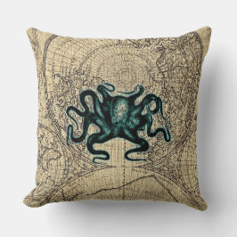 Almofada Lombar Cor litoral do mel do mapa verde da ilustração de