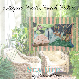 Almofada Lombar Corais, Conchas e Flora Submarinos