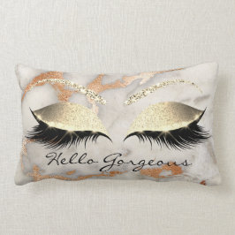Almofada Lombar Coral Cobre Marble Makeup Lashes Rosa Gorgegee