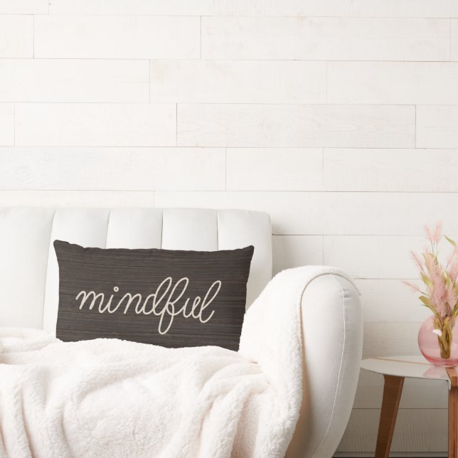 Almofada Lombar Corda MINDFUL em Madeira Escura (Sofá)